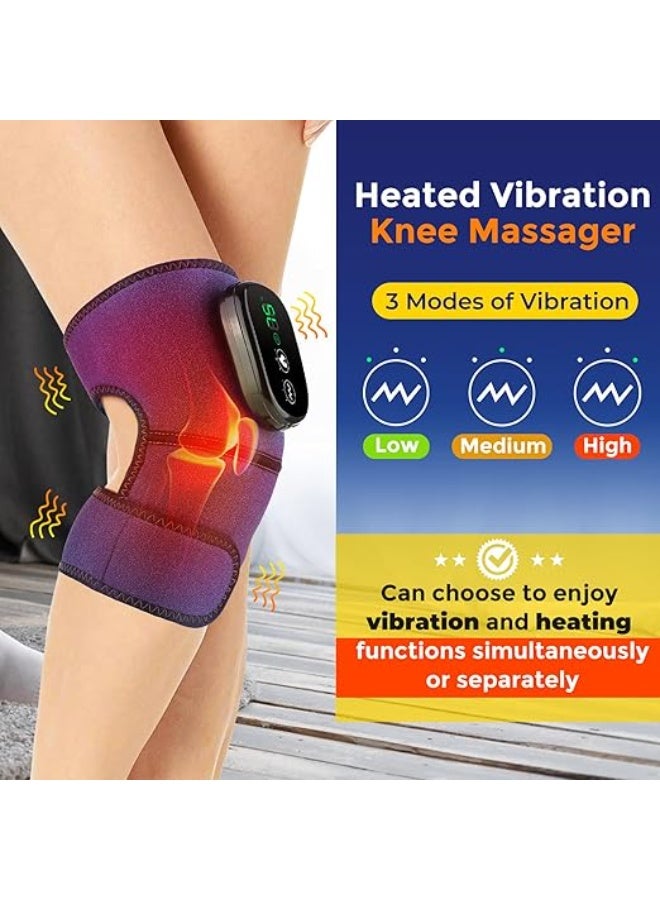 3-in-1 Cordless Knee Massager with Heat and Vibration - Rechargeable Thermal Support for Knee, Shoulder, and Elbow - 3 Vibration Modes & Adjustable Temperature - Image 5